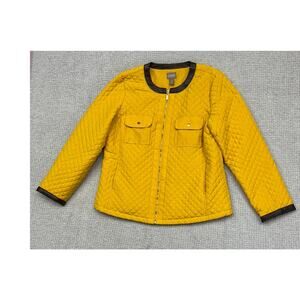 Chico's Women's Yellow Quilted Jacket Size M #59766